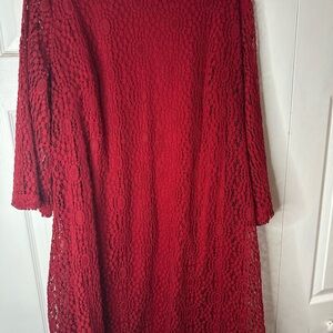 Sharagano Red Lace Dress